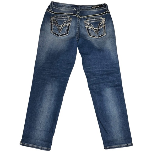 VIGOSS Women’s Dublin Crop Straight Heritage Fit Bermudas Size 5/6 Faded Blue LR - Picture 3 of 13